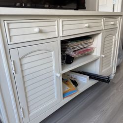 White Shutter Tv Console / Cabinet - NEW - NEED OUT ASAP
