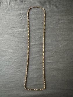 14K Solid Yellow Gold Diamond Cut Rope Chain