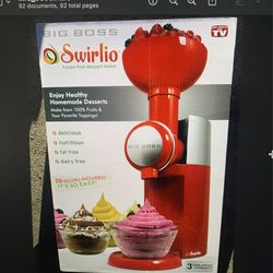 Big Boss Swirlio Frozen Fruit Dessert Maker, Red/Silver