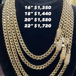 14K 7MM Monaco Chains 