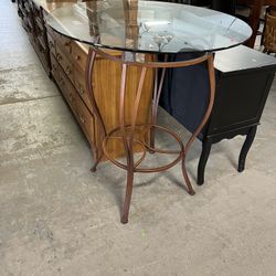 Tall Round Glass Metal Bistro Table (in Store)