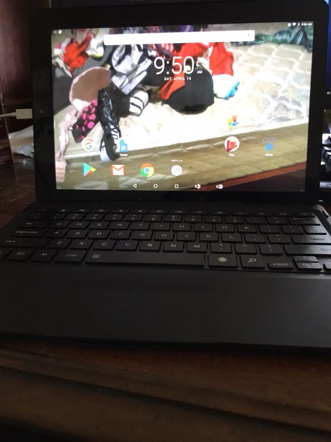 Tablet with keyboard (cracked screen but works fine)