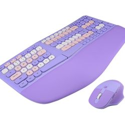 MOFII Ergonomic Keyboard And Mouse Set 2.4G Wireless Comfortable Natural Typing Split Keyboard and Mouse Combo With Palm Rest 
