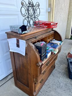 Antique Secretary Desk & side table