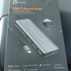 J5 7 IN 1 USB-C UAL 4KHDMI 10Gbps MINI DOCK
