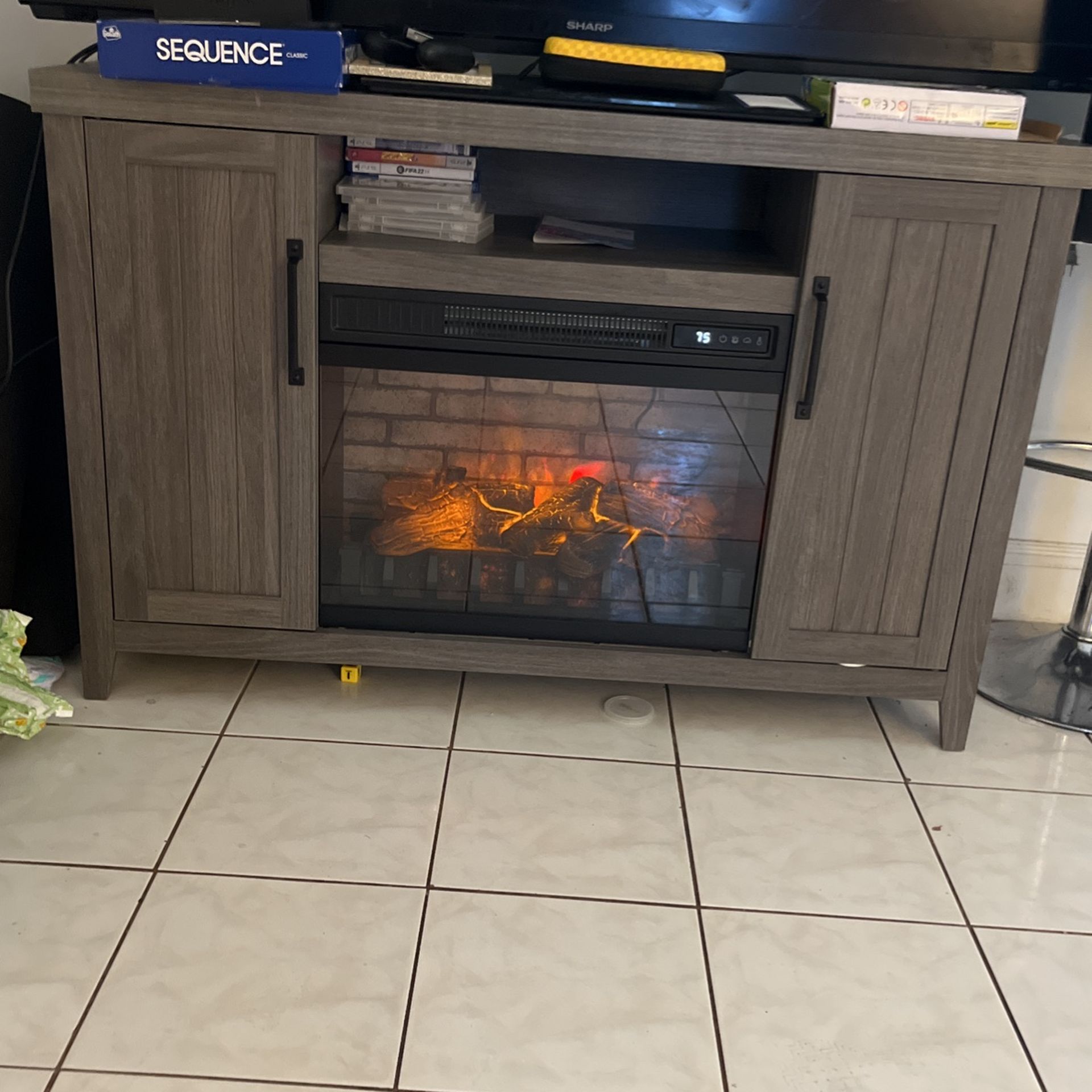 Tv Stand Furniture Electric Fire Place