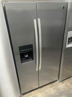 Stainless Steel Side-by-Side Refrigerator with Ice Maker