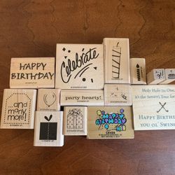 Mixed lot of Birthday Cake Present Stampin Up Crafts Stamps Quantity 14 More Listings Posted