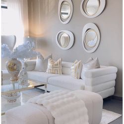 WHITE BOUCLE SOFA 😍😍😍😍😍