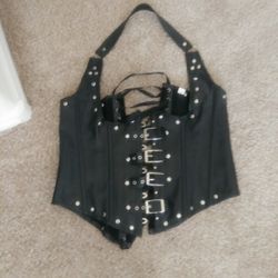 Black. Corset Halter Top Size XL