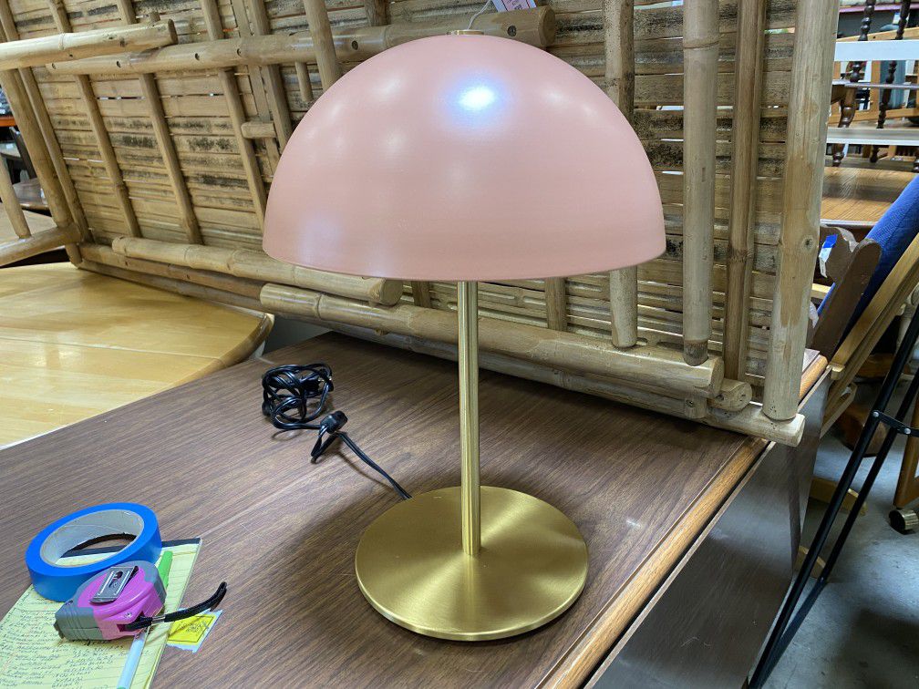 Pink & Gold Mushroom Table Lamp