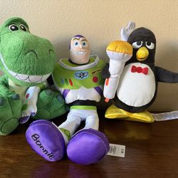 🦖🧑‍🚀🐧 New Disney Toy Story Plush Characters Rex, Buzz Lightyear & Wheezy