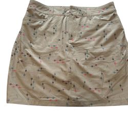 Stylish Olive Green Patterned Skirt