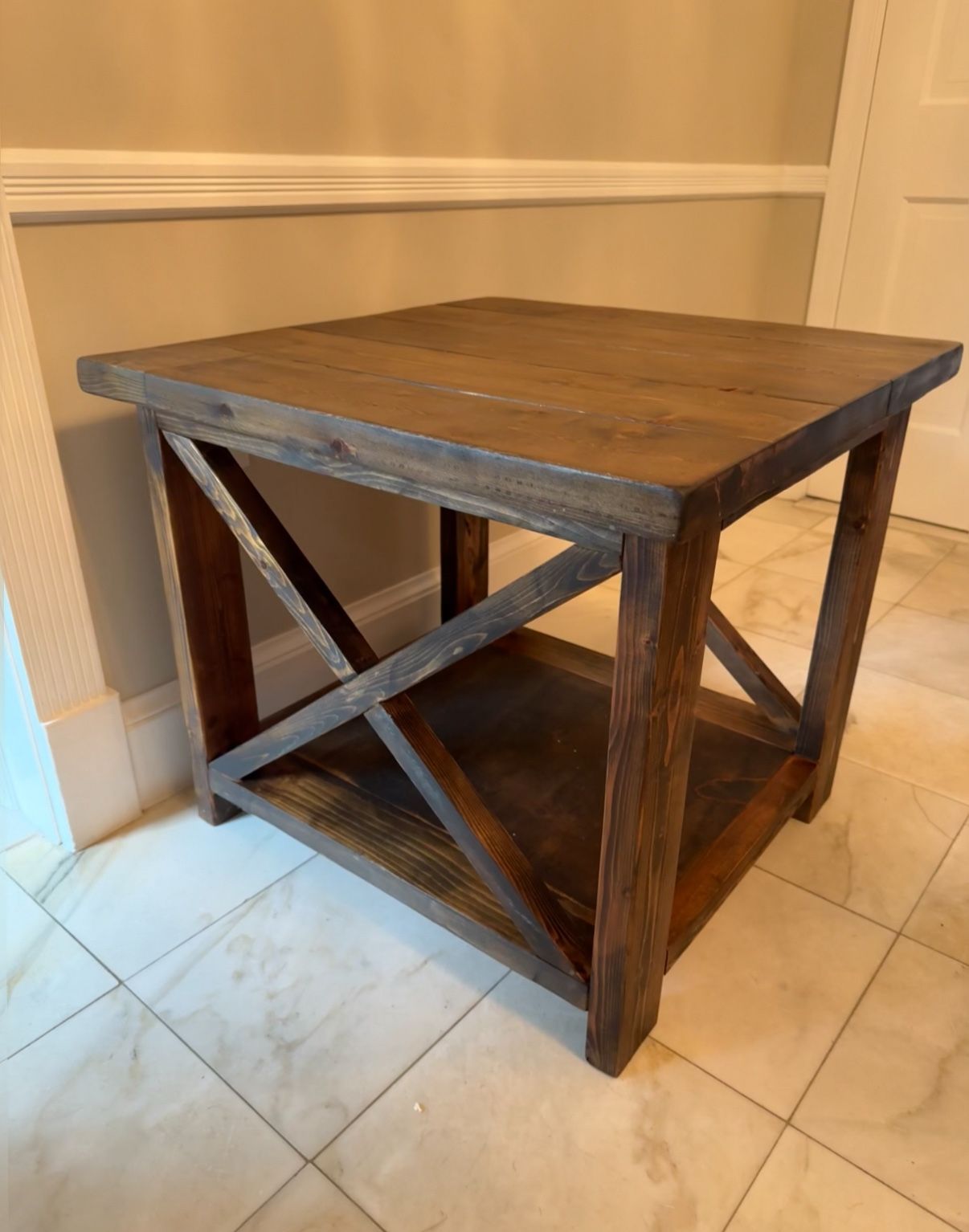 Side Table - Solid Wood, Farmhouse Style