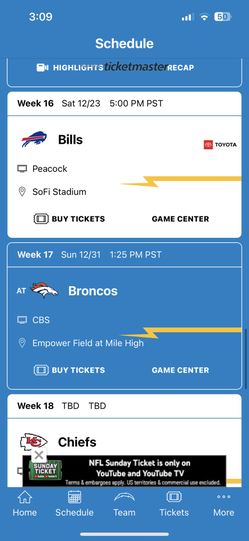LA CHARGERS VS  Bills 