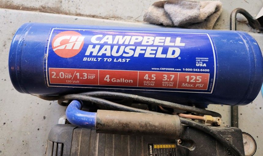 Campbell Hausfeld (CH) 4gal, two-tank compressor (oil type)