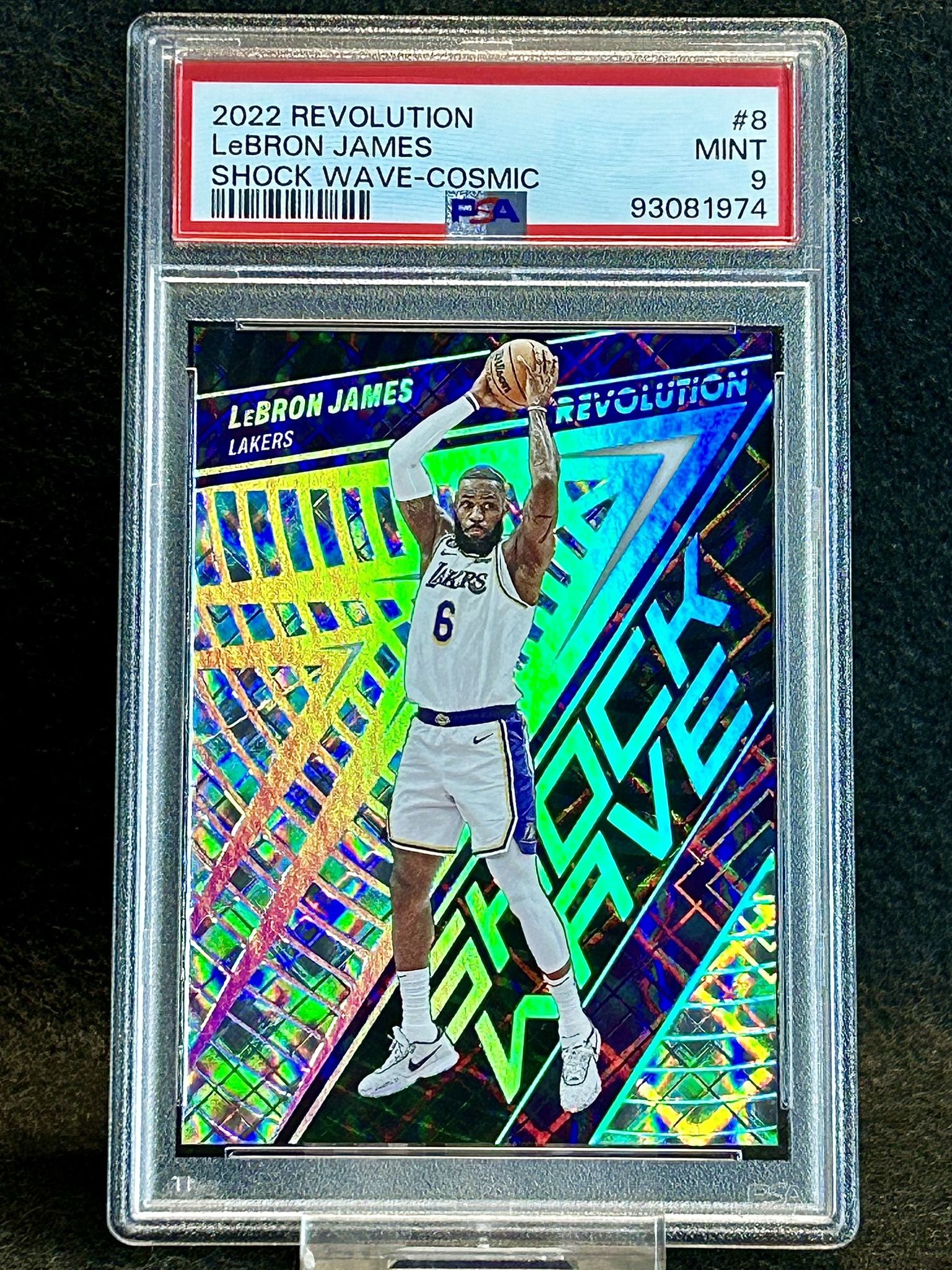 2022 Revolution π₯ Lebron James π₯ Shock Wave-Cosmic 27/99 PSA 9 Mint π - Los Angeles Lakers
