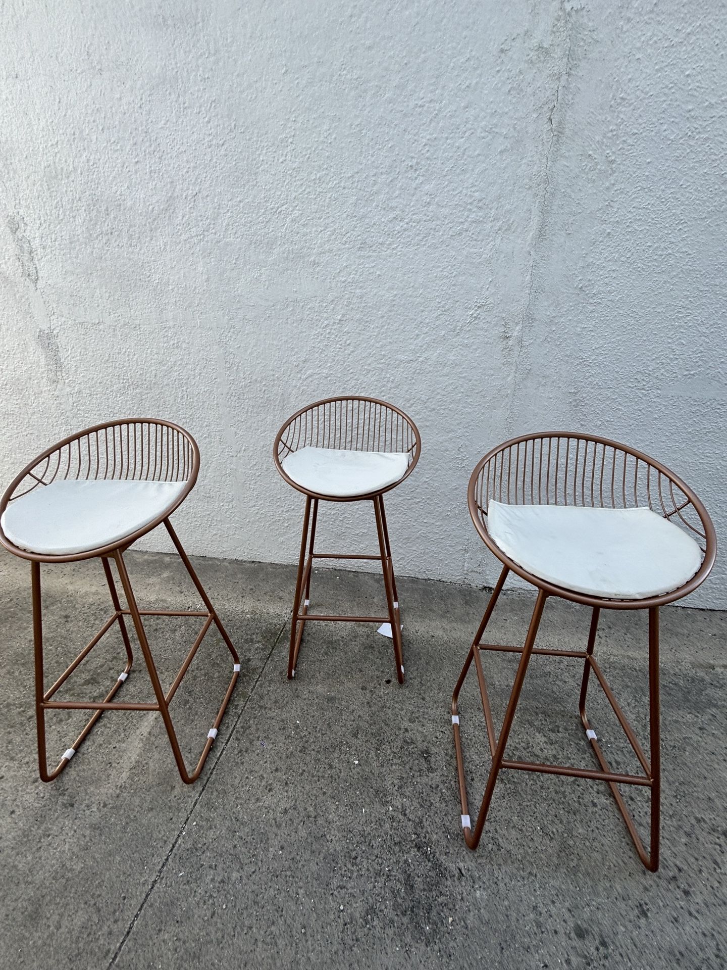 Modern Rose Gold Bar Stools 