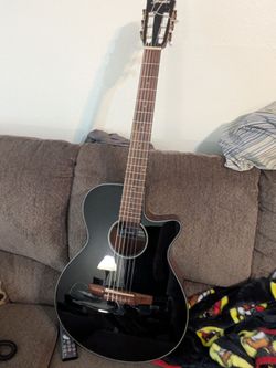 Black classical acoustic/electric guitar ibanez