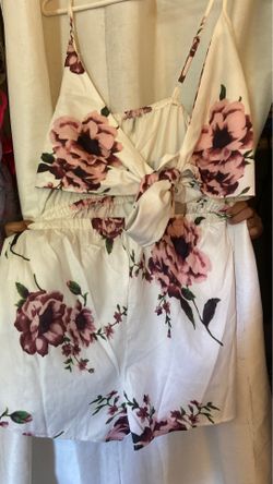 Nice flower jumpsuit short