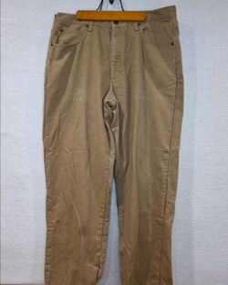 L.L. Bean Mens 37x32 Tan Flannel Lined Double L Relaxed Fit *Damage Work Pants*