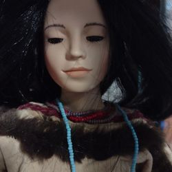 Sacagawea Porcelain Hamilton Collection Native Doll