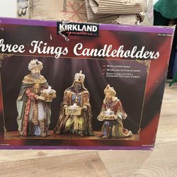 3 King Candle Holders 