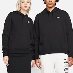 NEW Nike Women's Small Sportswear Club Fleece Pullover Hoodie - Black DQ5793-010