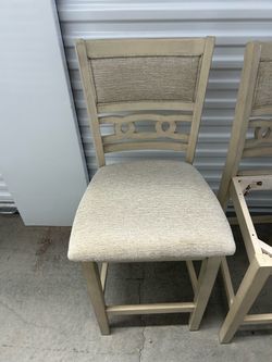 2 Upholstered Counter Height Chairs + 2 FREE DIY Project Chairs
