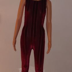 Women’s Pinstripe Jumpsuit - Red