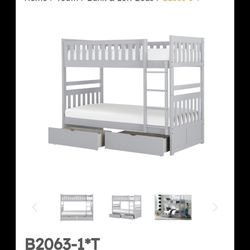 Twin Size Bunk Bed With Storage 