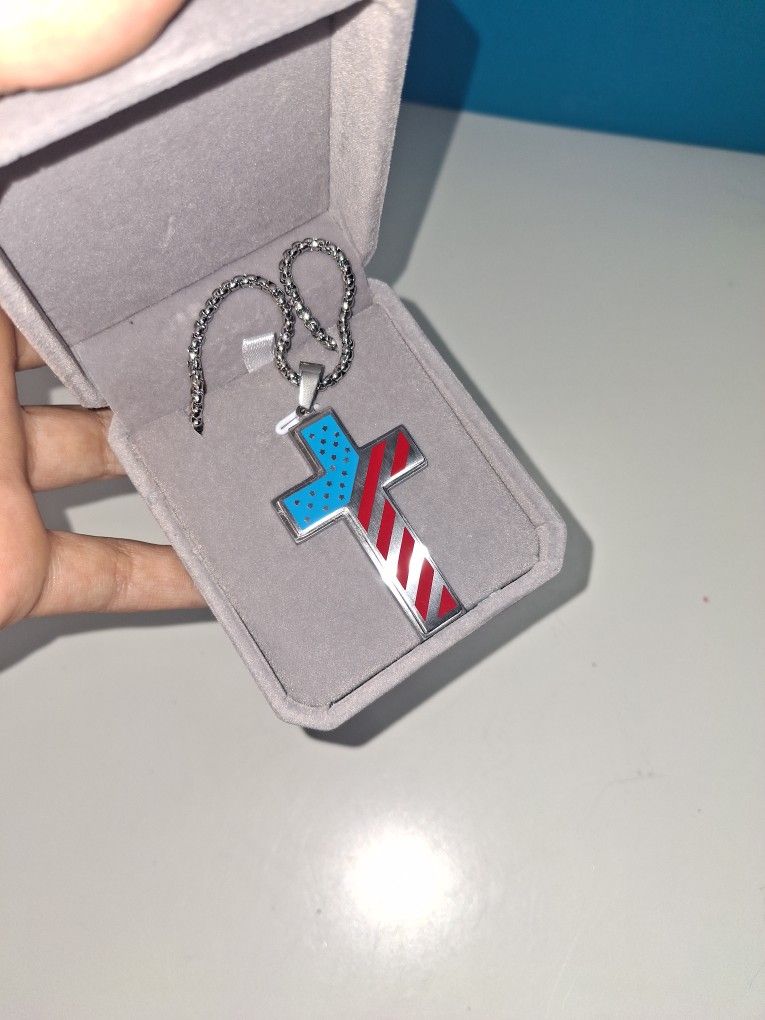 American Flag Cross Chain