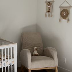 Nursery Rocking Chair / Upholstered Glider – Neutral Beige