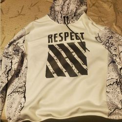 Men's Encrypted Respect White Pullover size XL