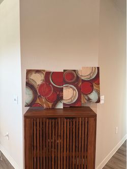 4-Piece Modern Abstract Canvas Wall Art – Excellent Condition