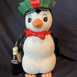 Vintage Coca Cola Penguin Cookie Jar