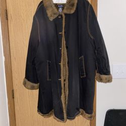 Black Denim Coat 3X