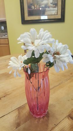 Decorative vase with flowers artificial