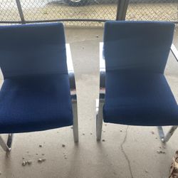Madison Mid Certury Modern Chrome Arm Chairs- Pair