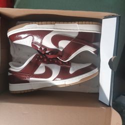 Dark Red Patent Leather Snake Imprint Low Dunk LX