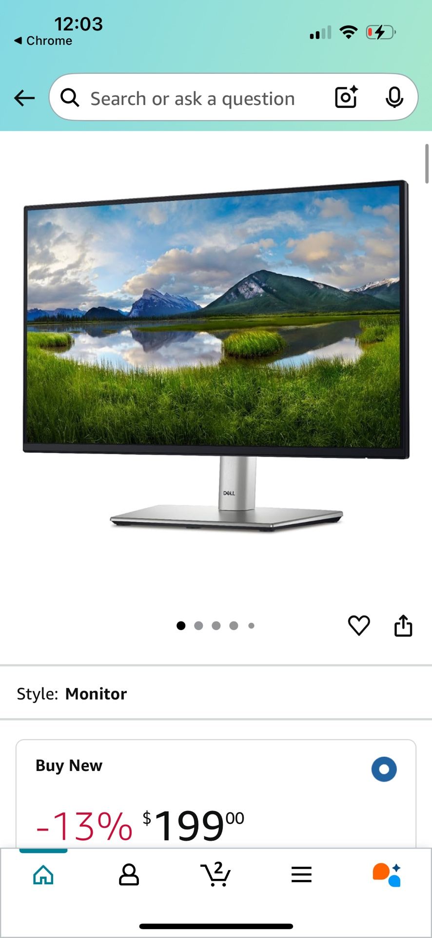 Dell 24” Display Monitor New In Box Originally $199.00