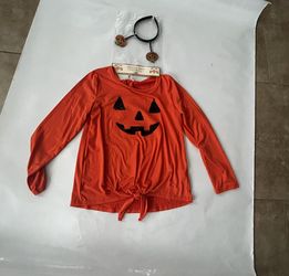 Halloween Girls Long Sleeve Pumpkin T Shirt Size 12