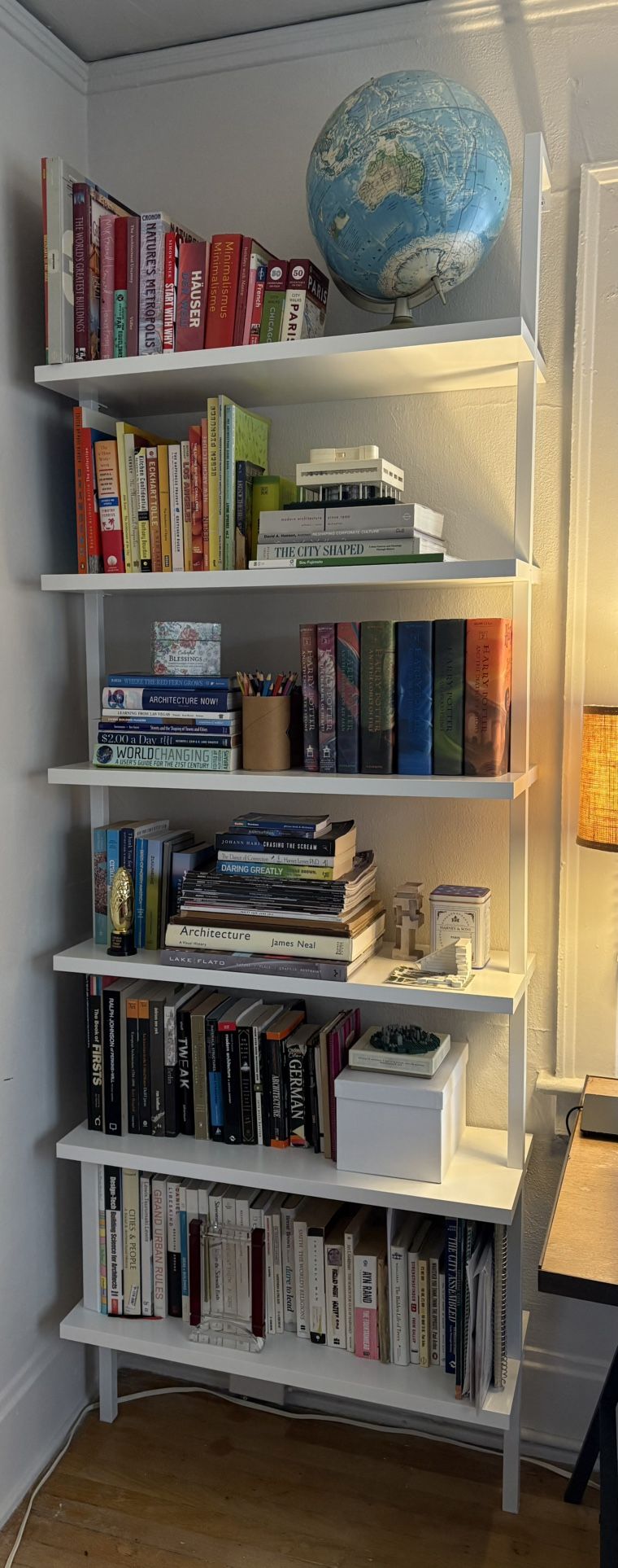 Nathan James Wall Mount Ladder 6-Shelf Bookshelf