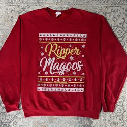 Port & Company Ripper Magoos Ugly Christmas Red Sweatshirt Pullover Men’s Size L 