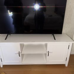 TV Stand White Farmhouse Child Proofed 