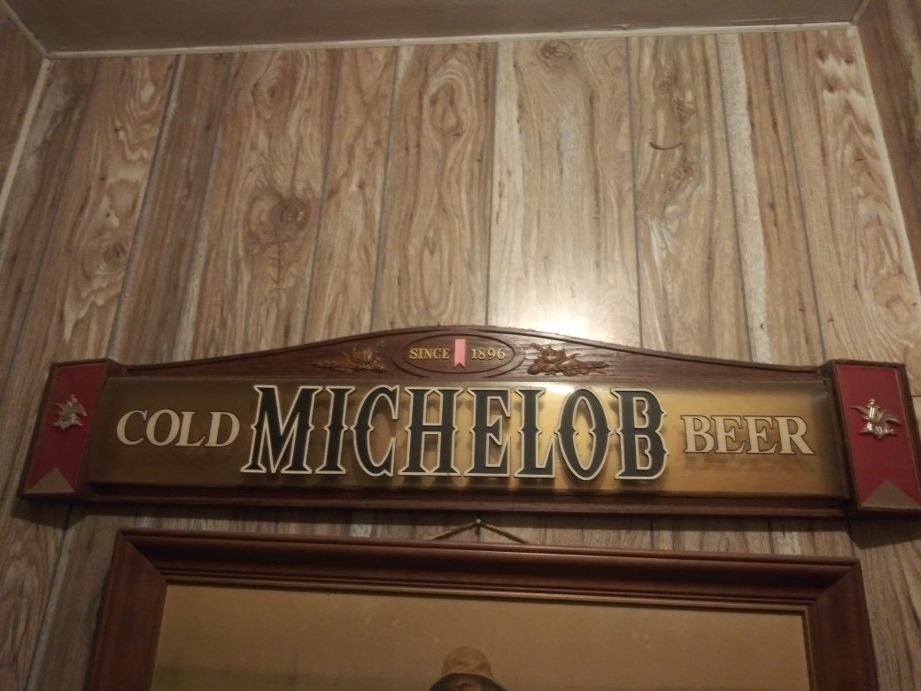 Michelob woid framed sign. In great condition perfect for a man cave or a garage