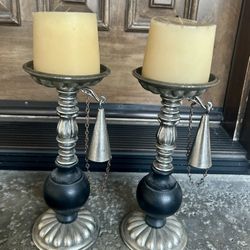 2 Vintage Candle Holder with snuffers