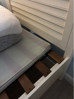 Single bed and mattress (solid wood)