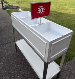 Store display with a ton of signage