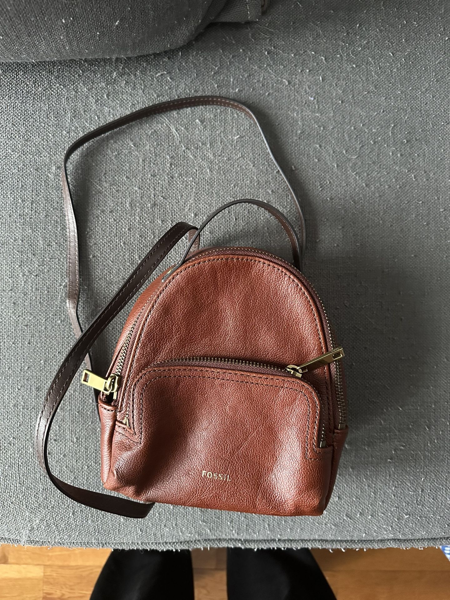 Fossil Mini Leather Backpack – Brown